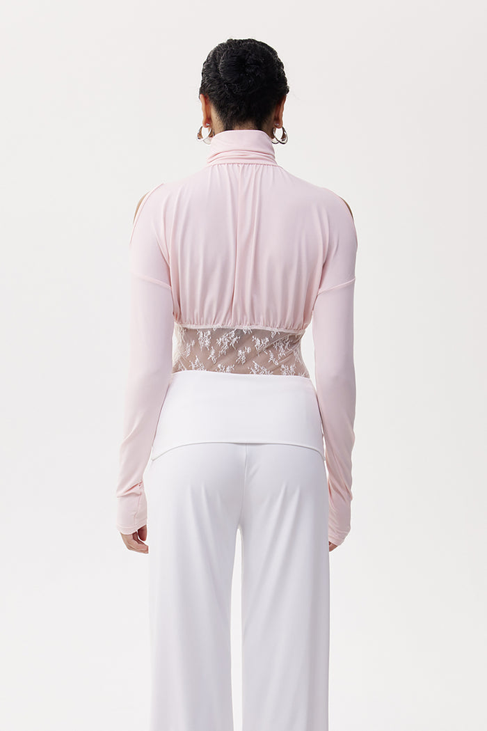 Desideratus Deconstruct Cutout Lace Top In Pink