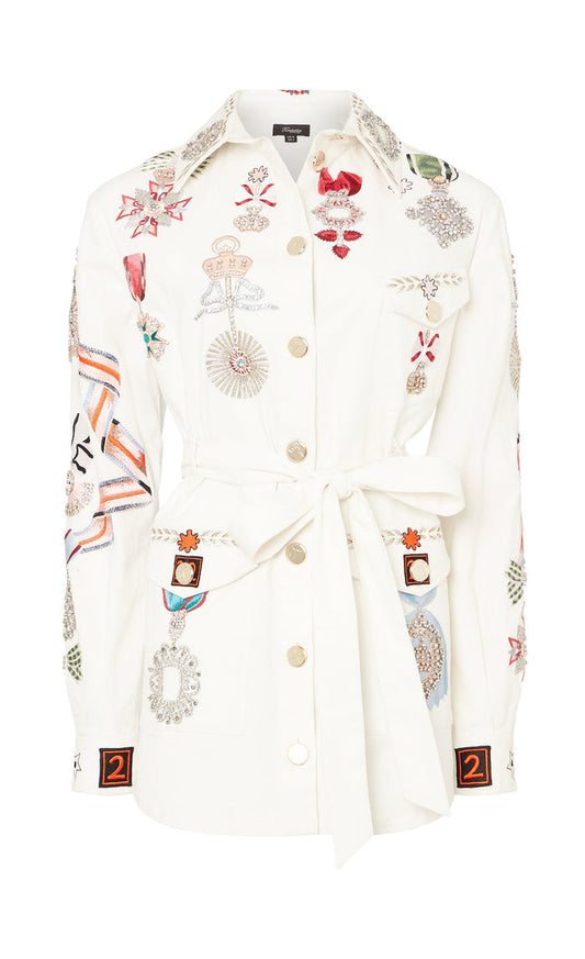 Diamantine Shirt Jacket - Cream