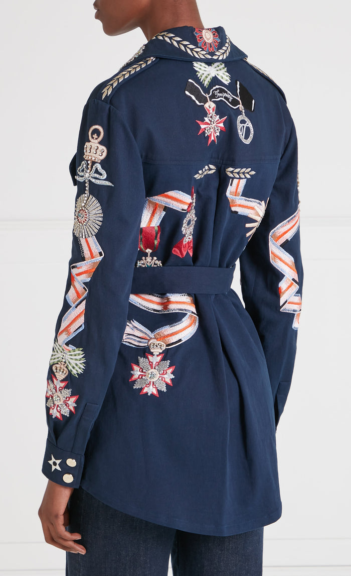 Diamantine Shirt Jacket - Navy