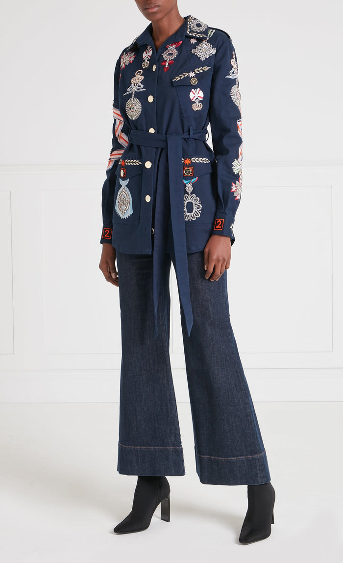 Diamantine Shirt Jacket - Navy