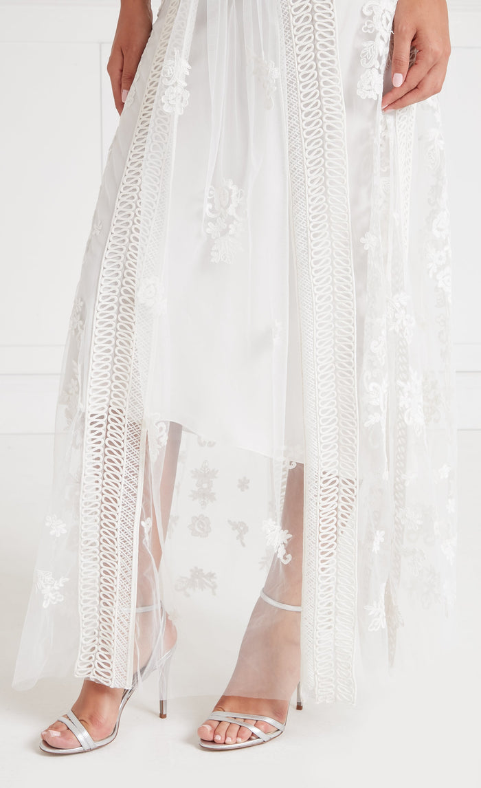 Diamantine Tattoo Dress - Cream