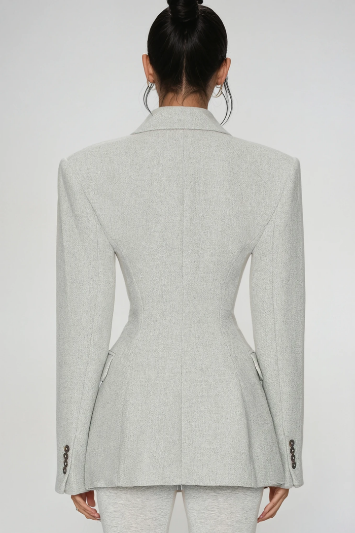 Dierk Double Breasted Blazer In Grey