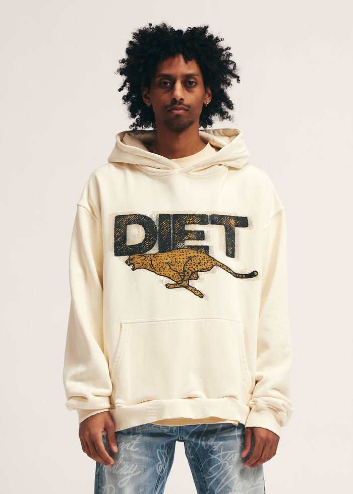 Diet Starts Monday - Cheetah Hoodie - Antique White - Clique Apparel