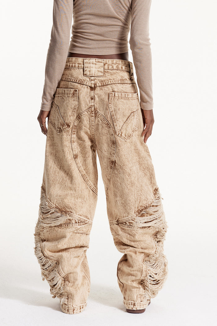 Dimitar Ripped Zipper Jeans
