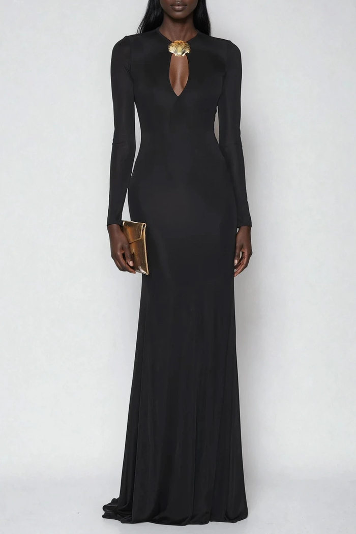 Dimka Backless Embellished Maxi Dress