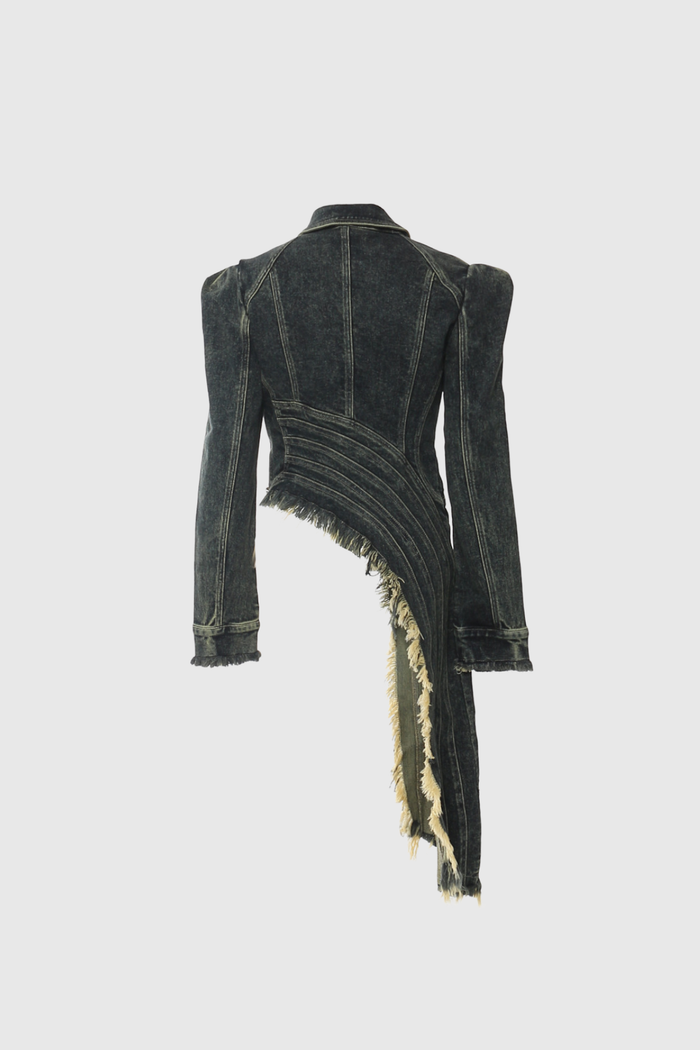 Donggeun Asymmetric Deconstruct Denim Top