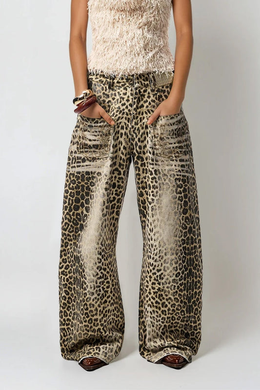 Donnacha Bleached Leopard Jeans