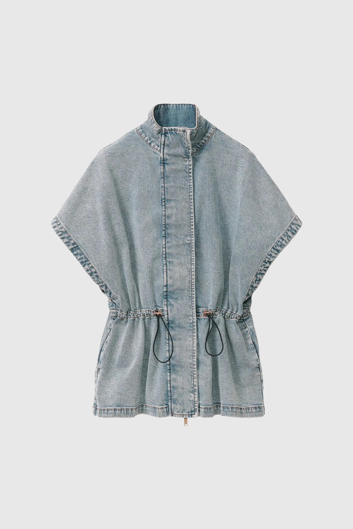 Dovilas Drawstring Ruch Denim Top