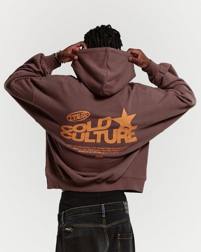 DOWN TO LUCK HOODIE DARK BRONZE - COLD CULTURE #man