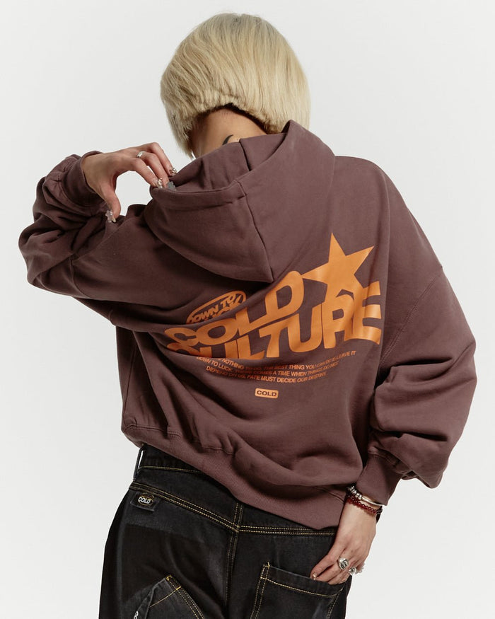 DOWN TO LUCK HOODIE DARK BRONZE - COLD CULTURE #woman
