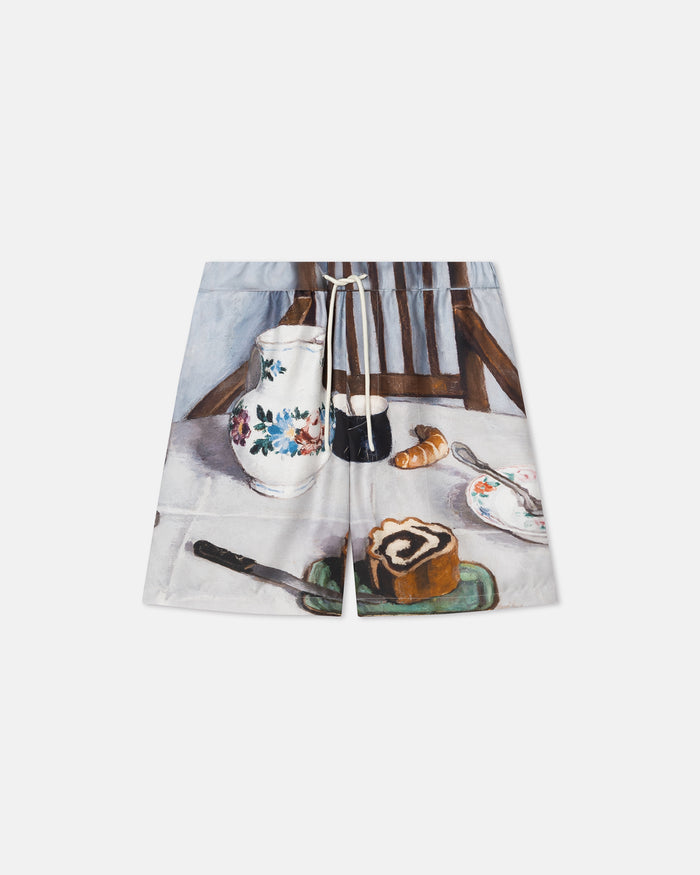 Doxxi - Printed Silk Twill Shorts - Poppyseed Cake