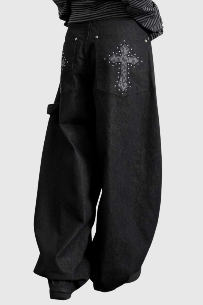 Draco Rhinestone Baggy Jeans