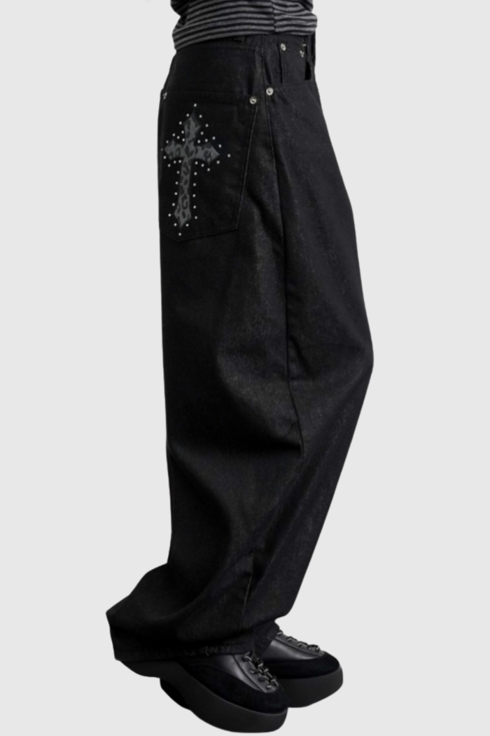 Draco Rhinestone Baggy Jeans