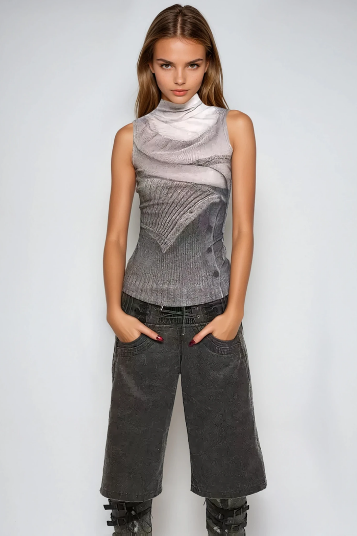 Dragan Print Knit Tank Top