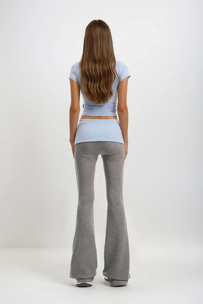 Dragoljub Colorblock Bootcut Pants In Light Grey