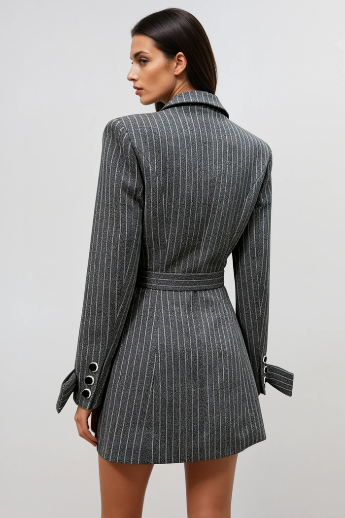 Drazen Asymmetric Bow Mini Blazer Dress