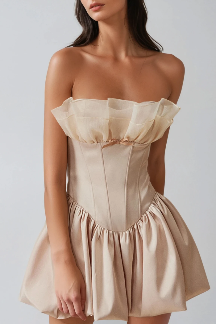 Dren Strapless Corset Bubble Mini Dress