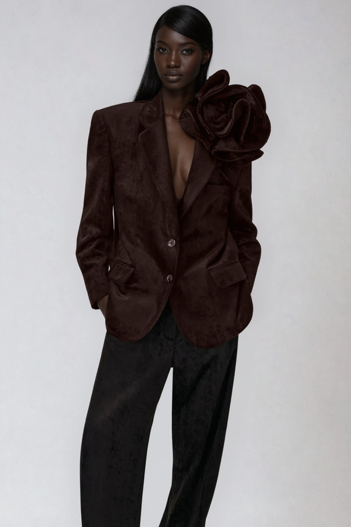 Driskoll Flower Velvet Blazer