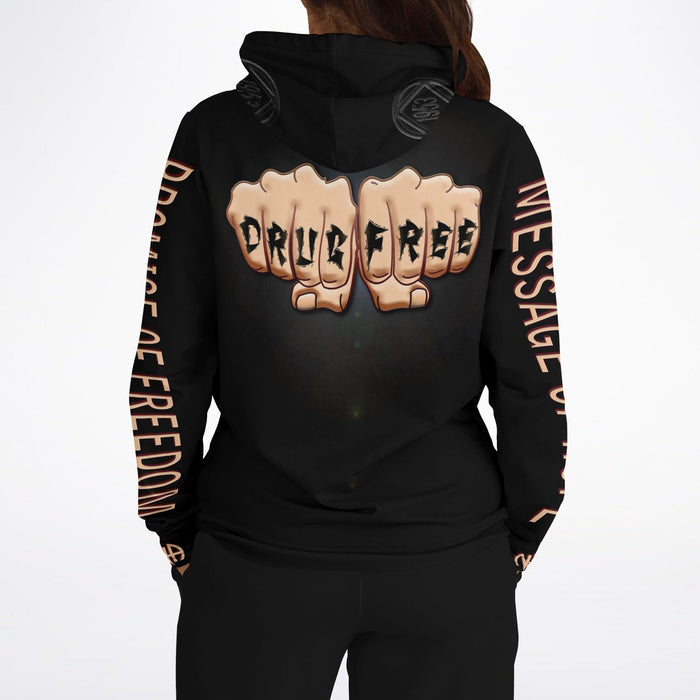 Drug Free Fist AOP Hoodie