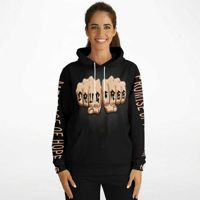 Drug Free Fist AOP Hoodie