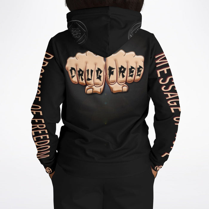 Drug Free Fist AOP Hoodie