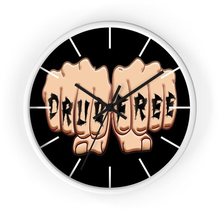 Drug Free Fist Wall clock