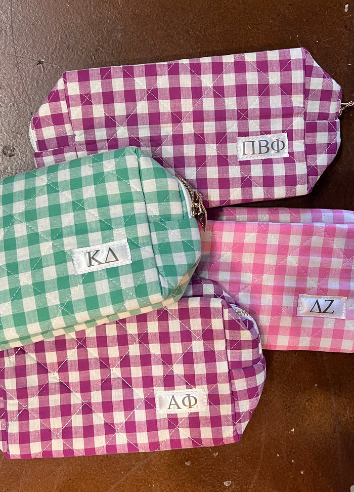 DT - Gingham Sorority Cosmetic Bags