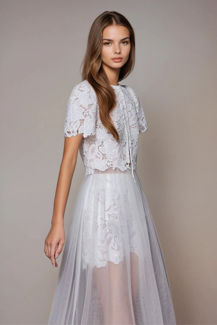 Dua Floral Cutout Three Piece Pants Set