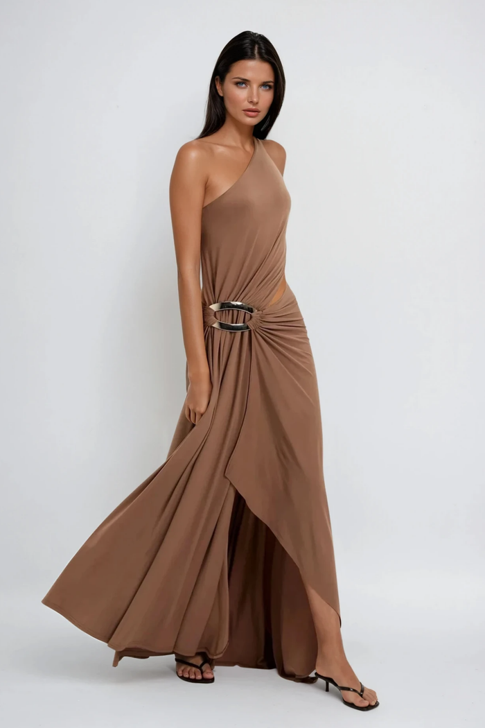 Dudley One Shoulder Asymmetric Maxi Dress