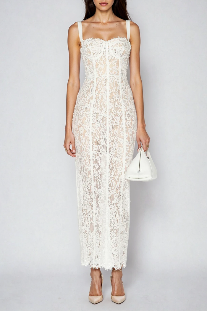 Dumisani Lace Maxi Dress In White