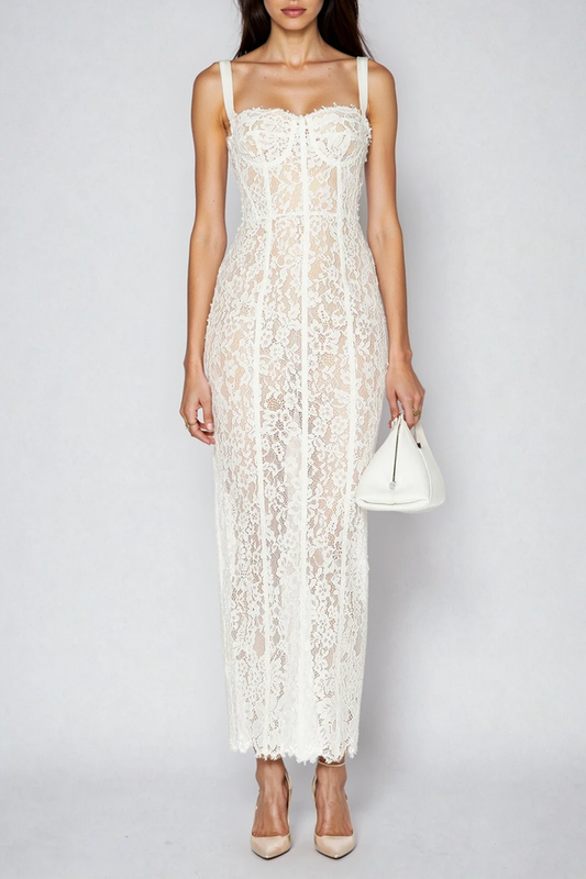 Dumisani Lace Maxi Dress In White