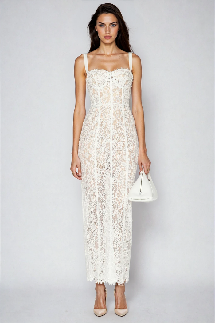 Dumisani Lace Maxi Dress In White