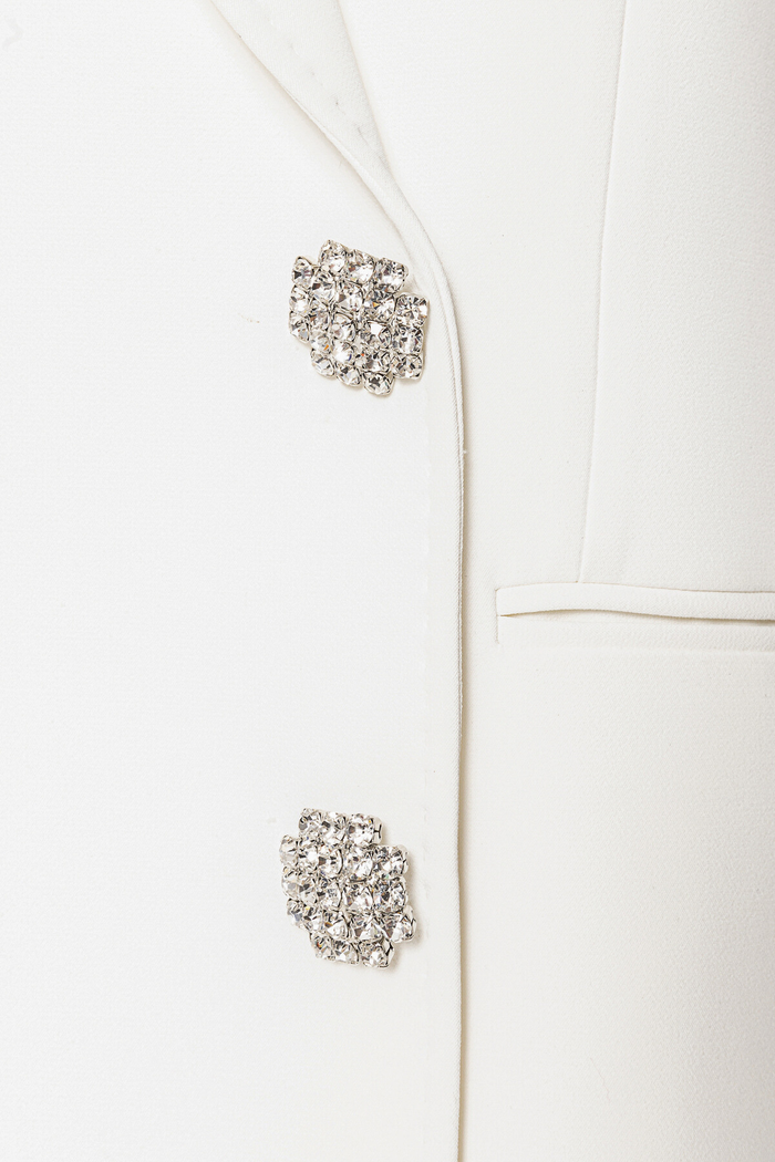 Durai Backless Double Breasted Crystal Skirt Set