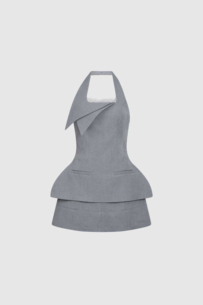 Dusan Halter Neck Asymmetric Skirt Set
