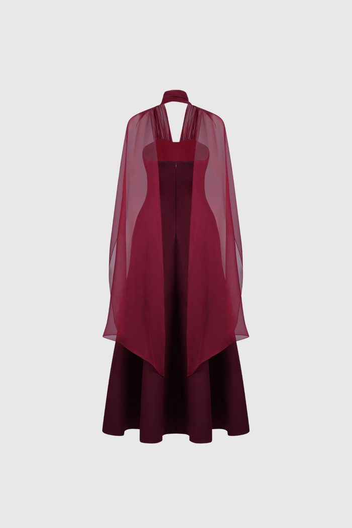 Dusana Mesh Shawl Maxi Dress