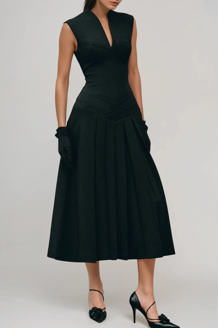 Dusanka Sleeveless Pleated Midi Dress