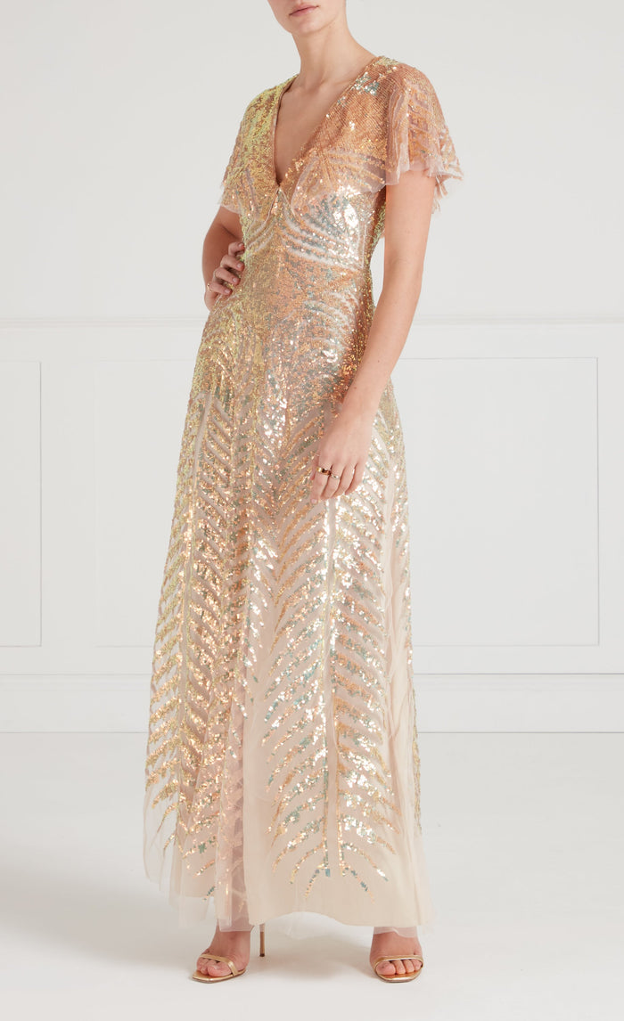 Dusk Long Dress - Gold