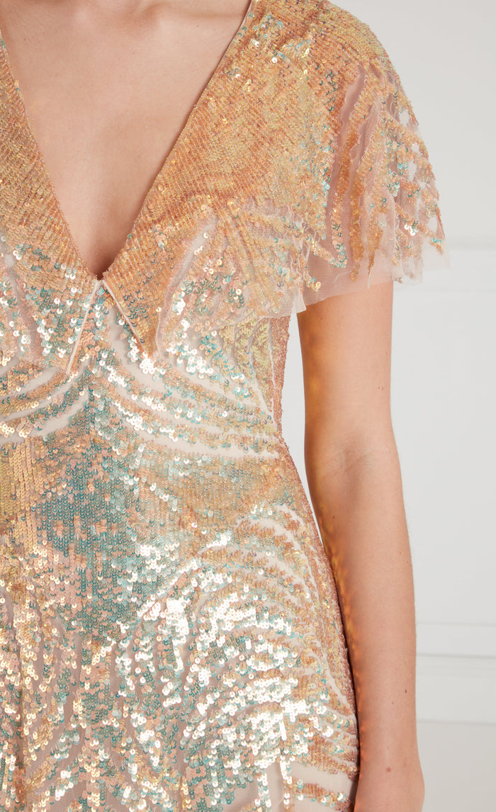 Dusk Long Dress - Gold