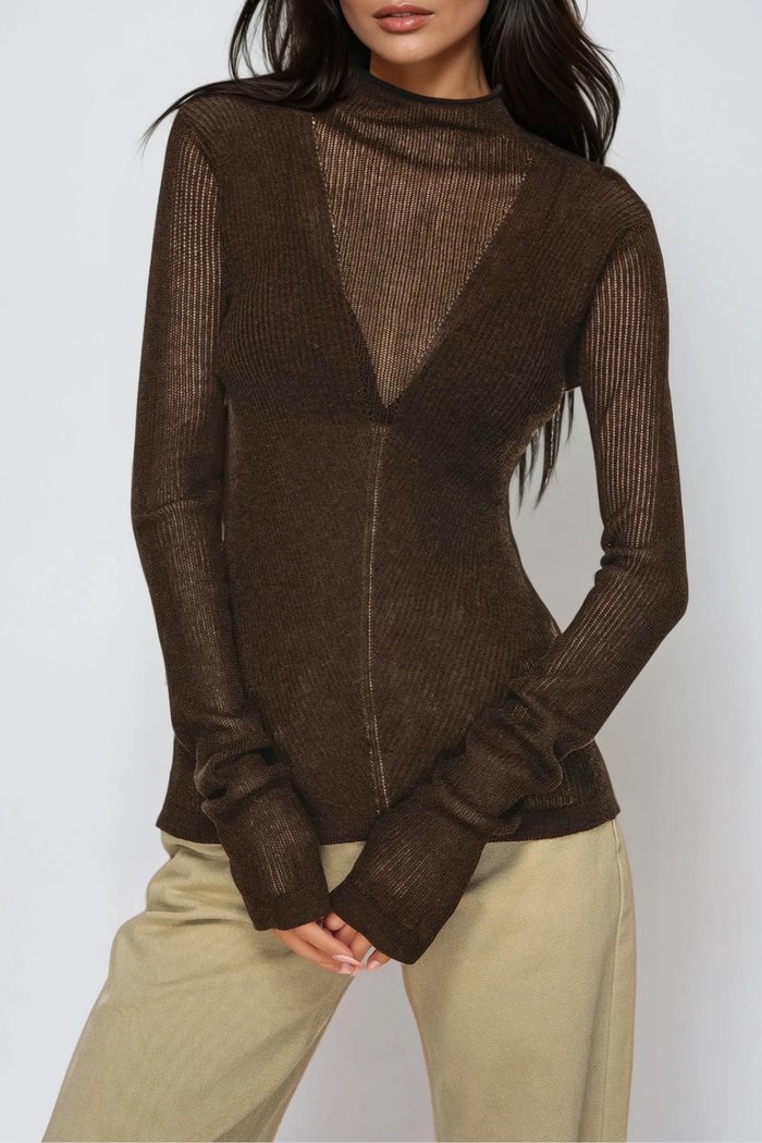 Dye High Neck Knit Top