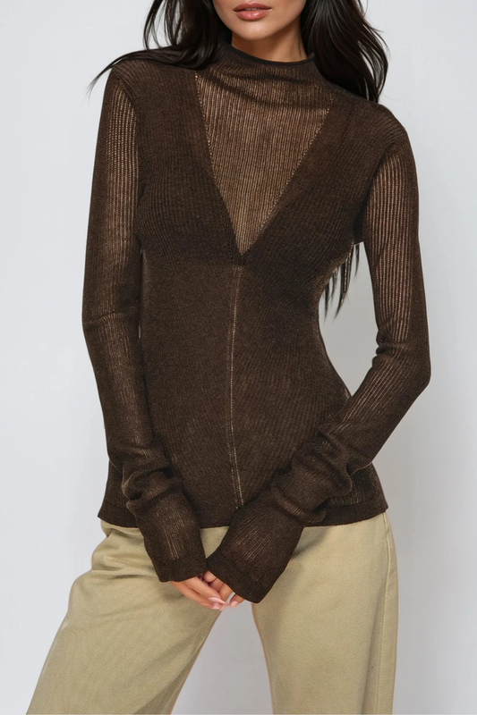 Dye High Neck Knit Top