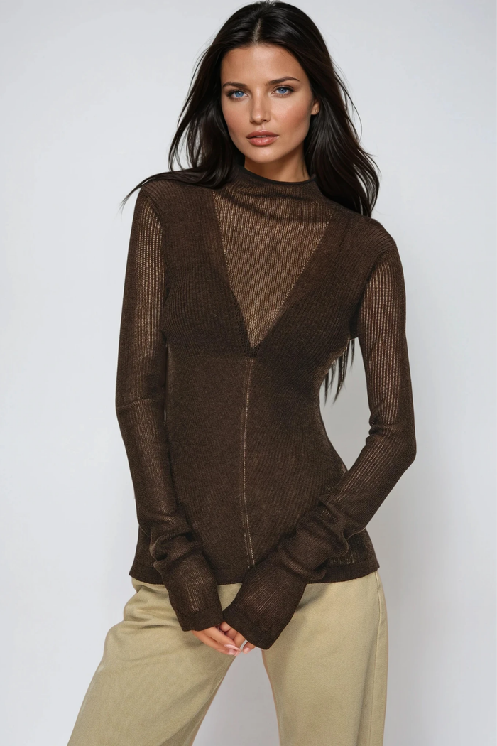 Dye High Neck Knit Top