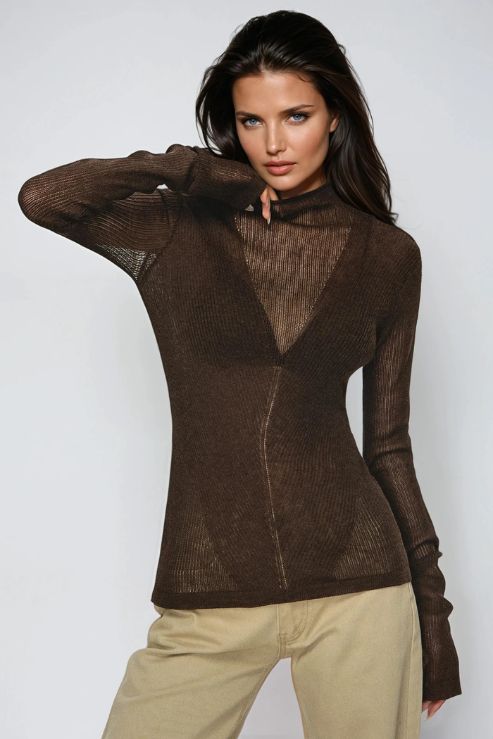 Dye High Neck Knit Top