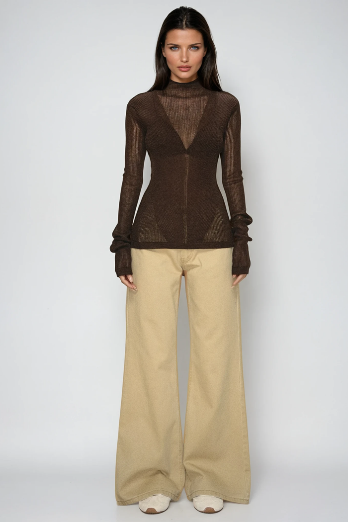 Dye High Neck Knit Top