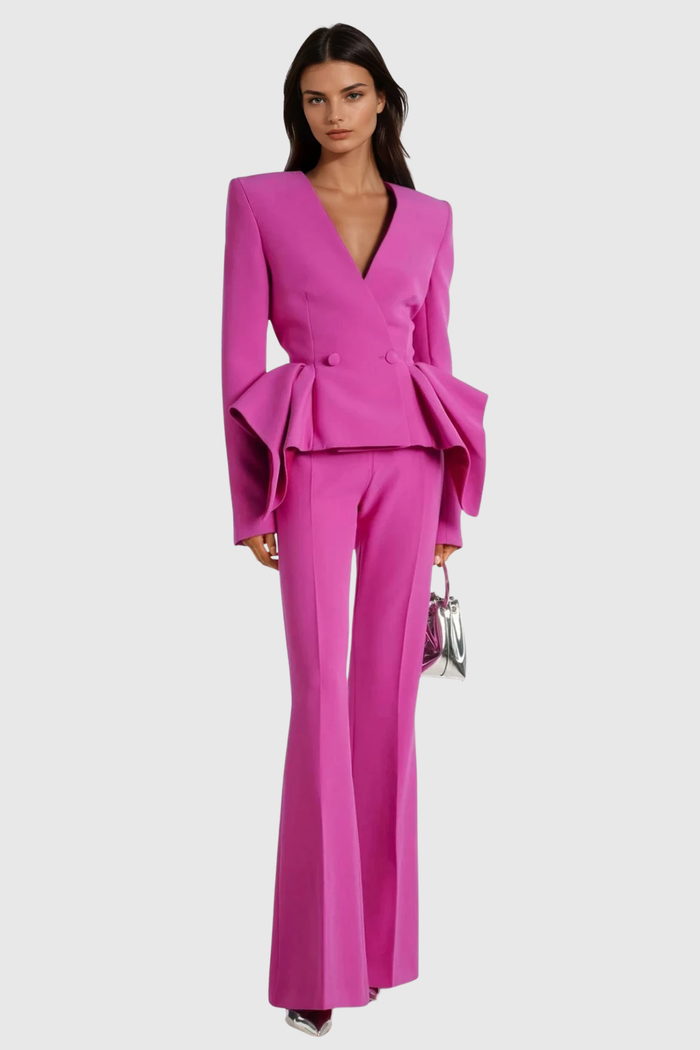 Dzafer Ruffle Bootcut Pants Set