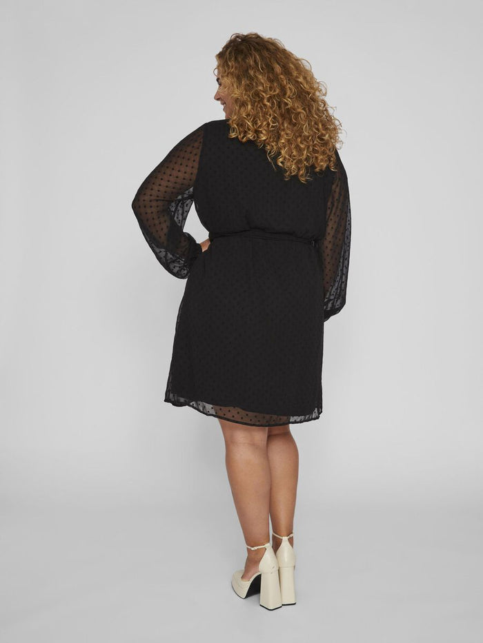 EDEE V NECK SHORT DRESS (BLACK)