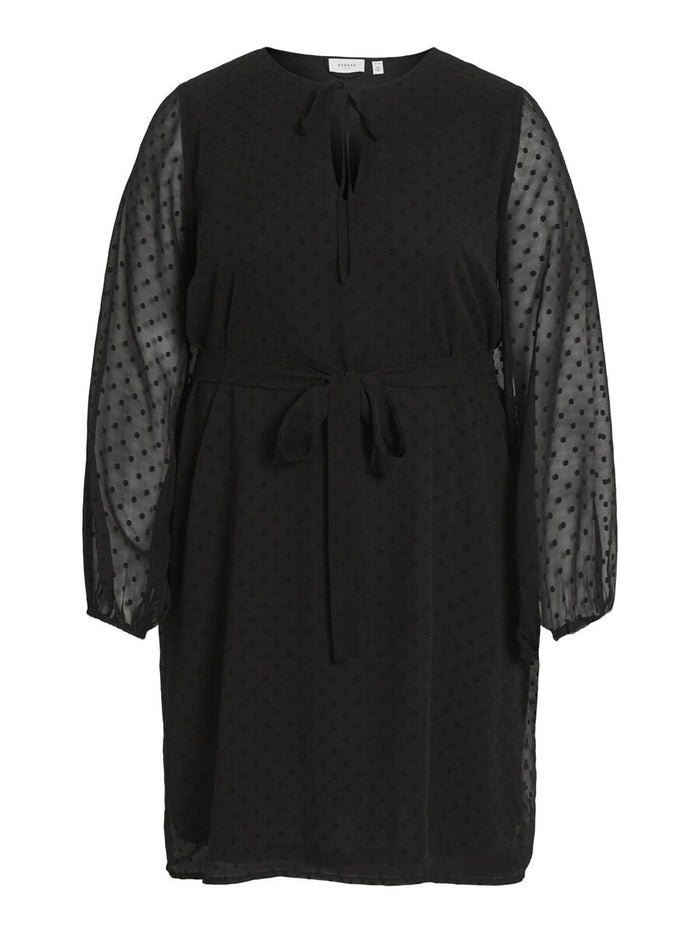 EDEE V NECK SHORT DRESS (BLACK)