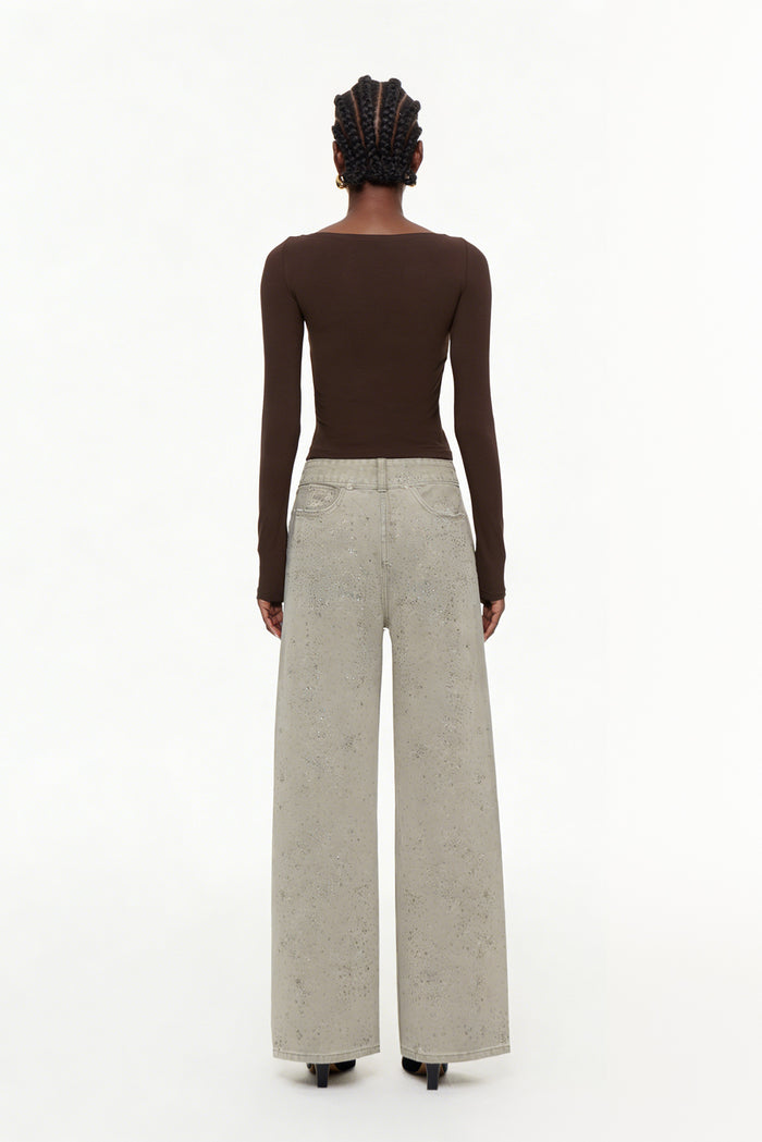 Eidel Rhinestone Jeans In Grey