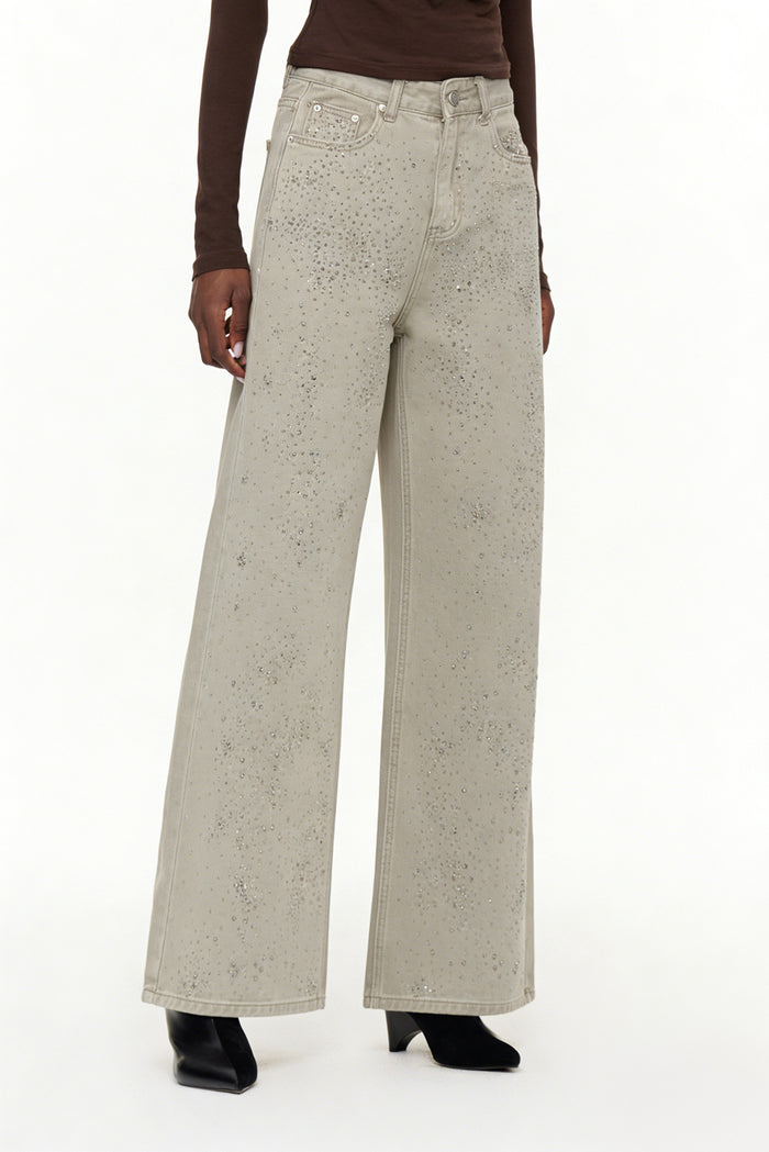 Eidel Rhinestone Jeans In Grey