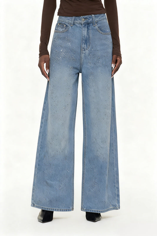 Eidel Rhinestone Jeans In Light Blue