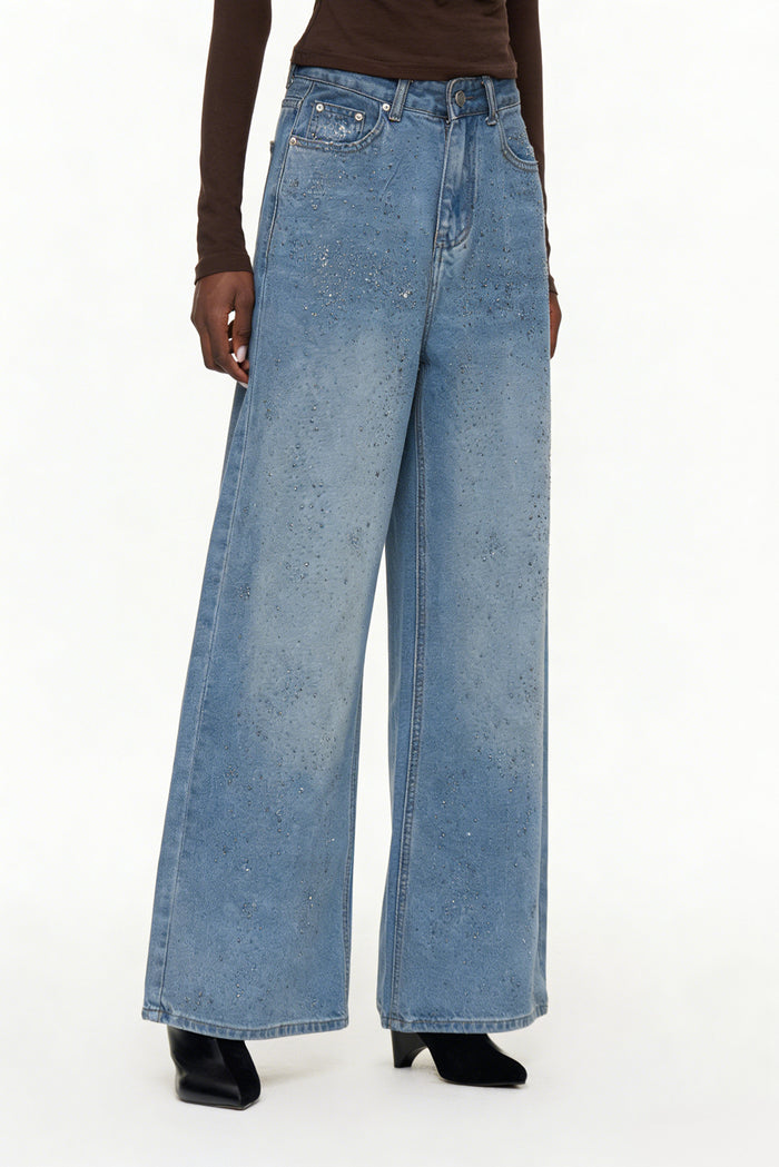 Eidel Rhinestone Jeans In Light Blue